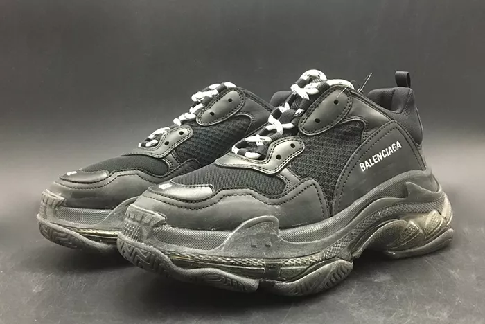 BALENCIAGA TRIPLE S TRAINER 'CLEAR SOLE' - BALENCIAGA -BLACK 541624 W09O1 1000